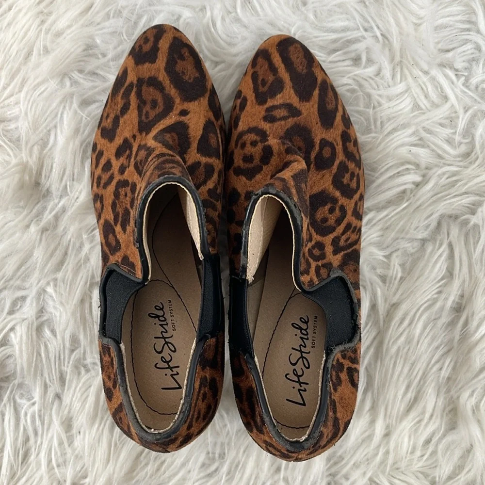 Lifestride Slip-On Booties - Gilmore Leopard Ankle Boot Size 8 New - Picture 7 of 13